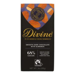 Divine - Bar Dark Chocolate W/almonds - Case Of 12 - 3 Oz