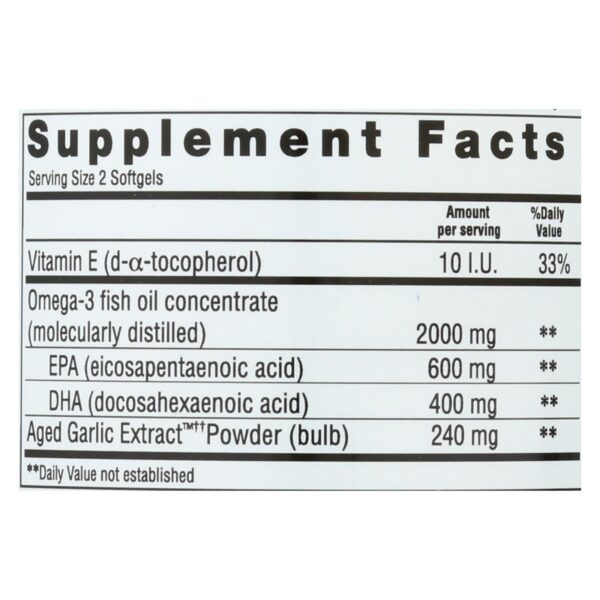 Kyolic - Aged Garlic Extract Epa Cardiovascular - 90 Softgels - Image 2