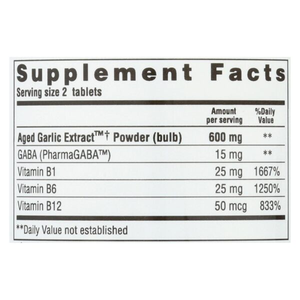 Kyolic - Aged Garlic Extract Stress And Fatigue Relief Formula 101 - 100 Tablets - Image 2