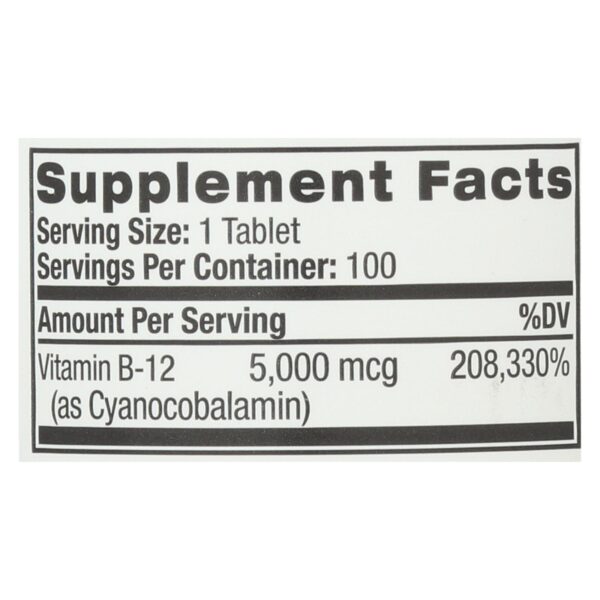 Natrol Fast Dissolving Vitamin B12 - 5000 Mcg - 100 Tabs - Image 2