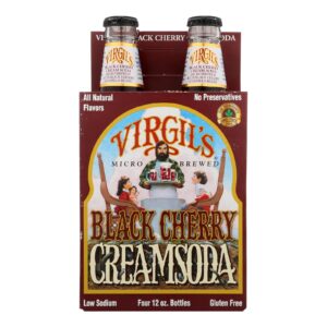 Virgil's Rootbeer Cream Soda - Black Cherry - Case Of 6 - 12 Fl Oz.