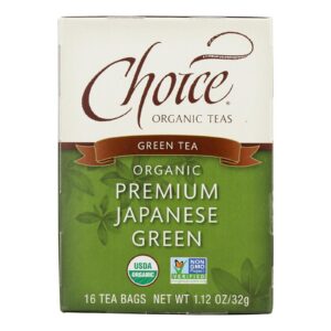 Choice Organic Teas Premium Japanese Green Tea - 16 Tea Bags - Case Of 6
