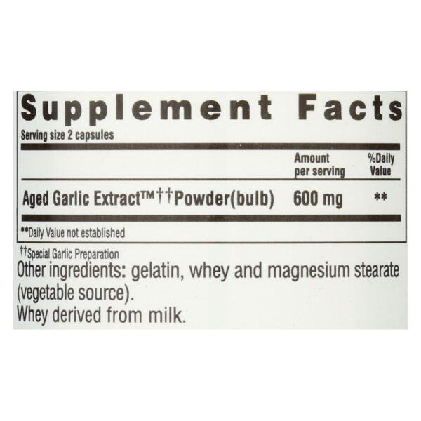 Kyolic - Aged Garlic Extract Hi-po Cardiovascular Original Formula 100 - 100 Capsules - Image 2