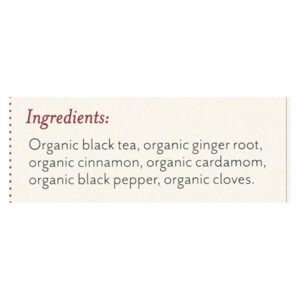 Rishi Organic Tea - Masala Chai - Case Of 6 - 15 Bags - Image 2
