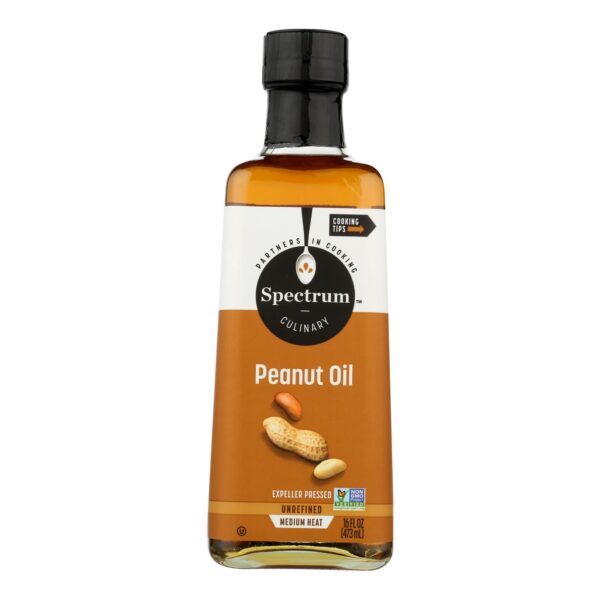 Spectrum Naturals Unrefined Peanut Oil - Case Of 12 - 16 Fl Oz. - Image 3