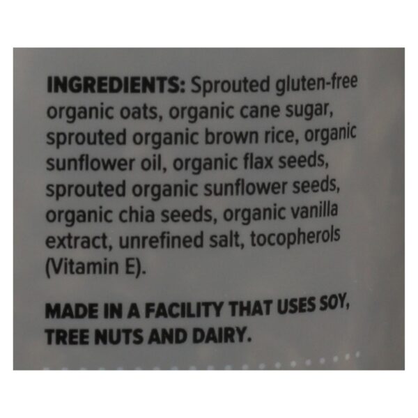 One Degree Organic Foods Sprouted Oat Granola - Vanilla Chia - Case Of 6 - 11 Oz. - Image 2