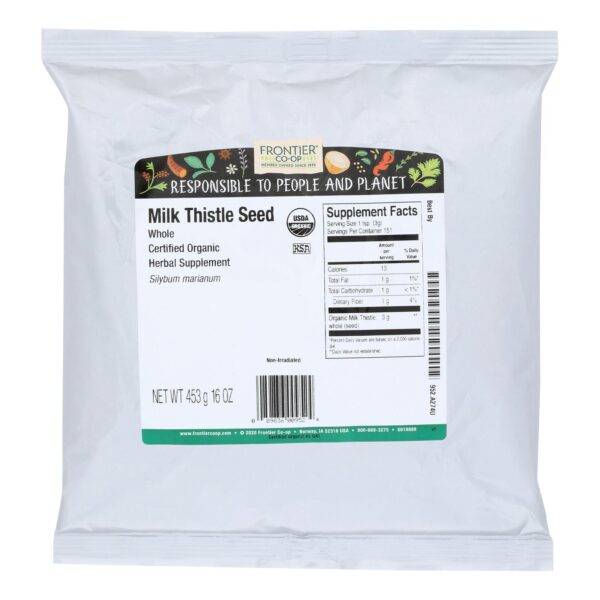 Frontier Herb Milk Thistle Organic Whole - Single Bulk Item - 1lb - Image 2