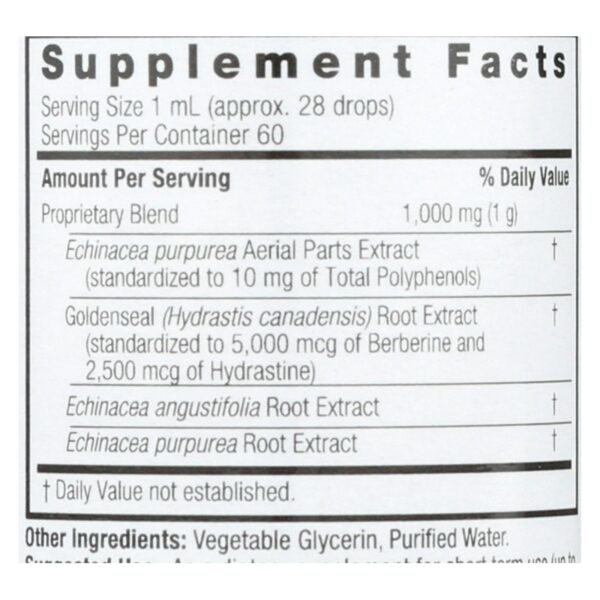 Nature's Answer - Echinacea And Goldenseal Alcohol Free - 2 Fl Oz - Image 2