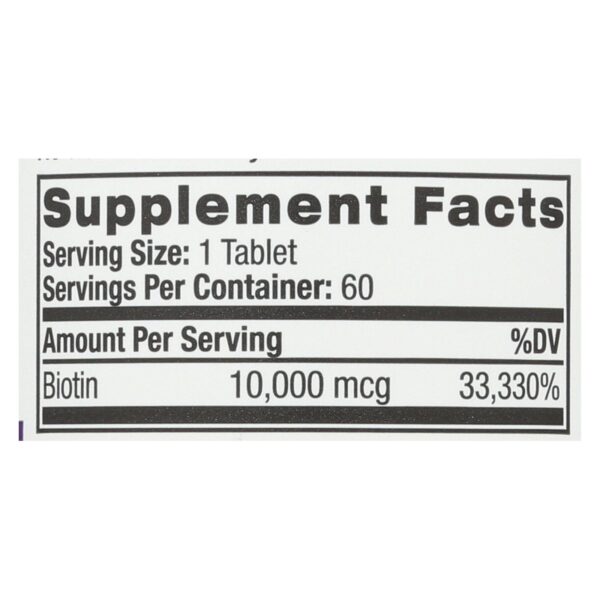 Natrol Biotin - Fast Dissolve - Strawberry - 10000 Mcg - 60 Tablets - Image 2