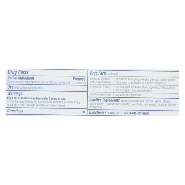 Tom's Of Maine - Tp Whole Care Wntrmnt Fluor - Case Of 6 - 4 Oz - Image 2