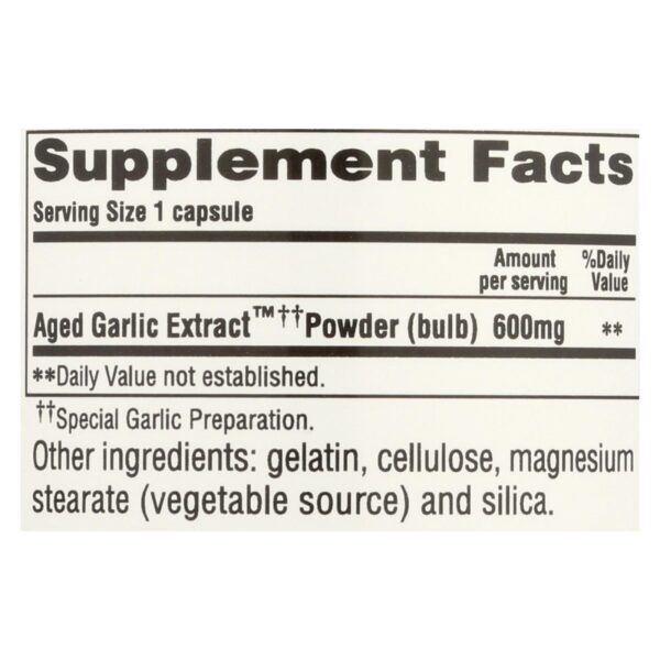 Kyolic - Aged Garlic Extract Cardiovascular Extra Strength Reserve - 60 Capsules - Image 2