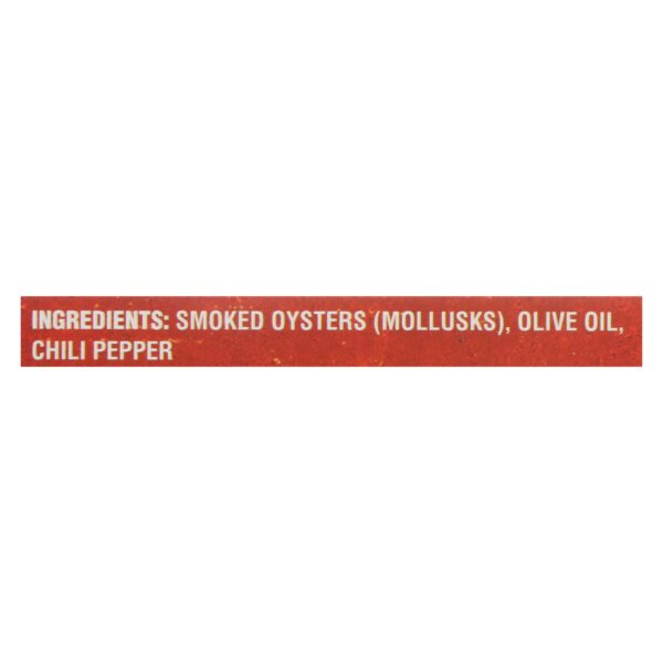 Crown Prince Oysters - Smoked With Red Chili Pepper - Case Of 18 - 3 Oz. - Image 2
