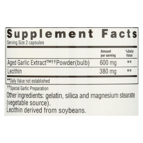 Kyolic - Aged Garlic Extract Cholesterol Formula 104 - 200 Capsules - Image 2