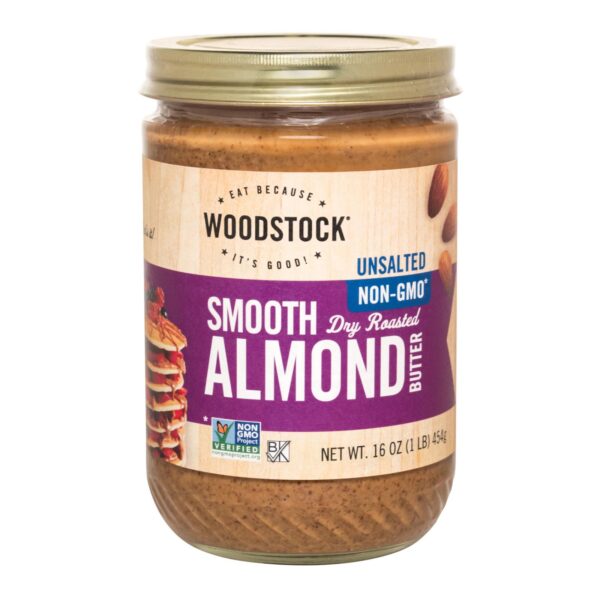 Woodstock Unsalted Non-gmo Smooth Dry Roasted Almond Butter - Case Of 12 - 16 Oz - Image 2