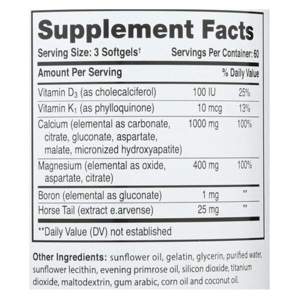 Phyto-therapy Liquid Calcium With Magnesium - 1000 Mg - 180 Softgels - Image 2
