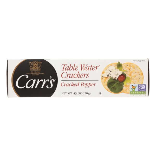 Carr's Table Water Crackers - Bite Size With Cracked Pepper - Case Of 12 - 4.25 Oz - Image 3
