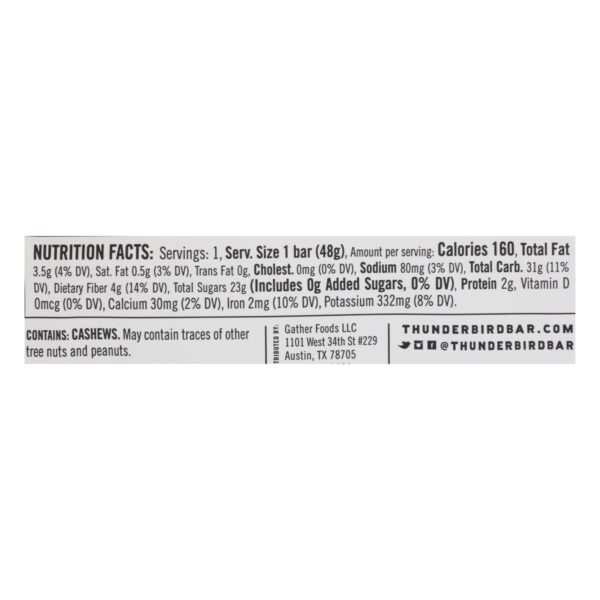 Thunderbird - Bar Cashew Fig Carrot - Case Of 12-1.7 Oz - Image 2