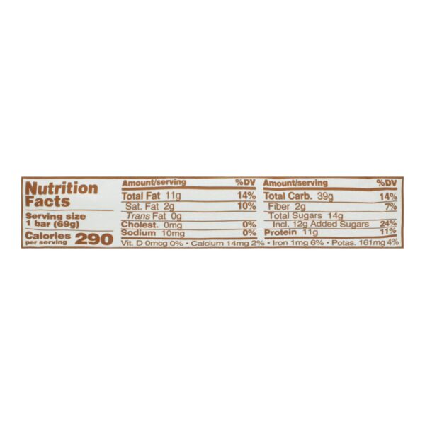 Gomacro Organic Macrobar - Peanut Butter Chocolate Chip - 2.5 Oz Bars - Case Of 12 - Image 2
