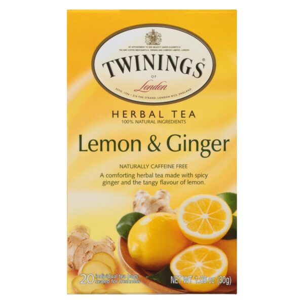 Twinings Tea Green Tea - Lemon And Ginger - Case Of 6 - 20 Bags - Image 2