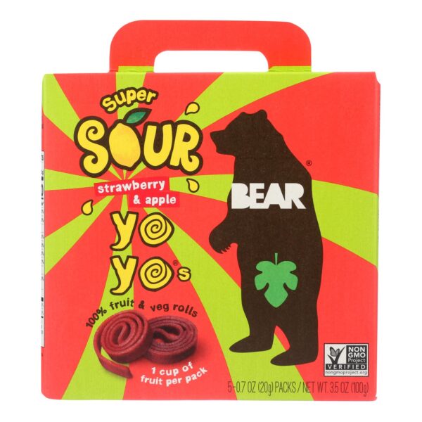 Bear - Real Fruit Yoyo Straw Apple - Case Of 6 - 3.5 Oz - Image 2