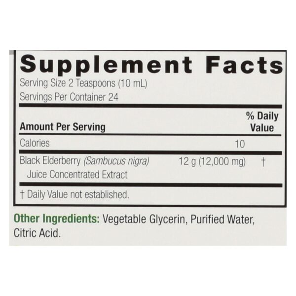 Nature's Answer - Sambucus Nigra Black Elder Berry Extract - 8 Fl Oz - Image 2