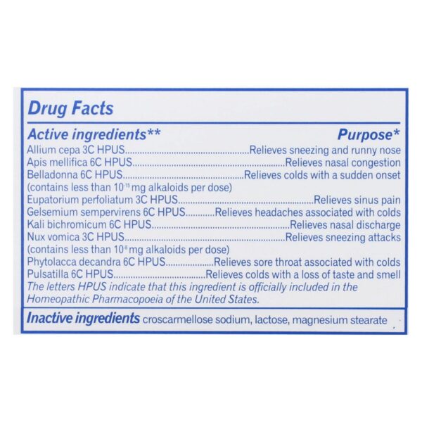 Boiron - Coldcalm Cold - 60 Tablets - Image 2