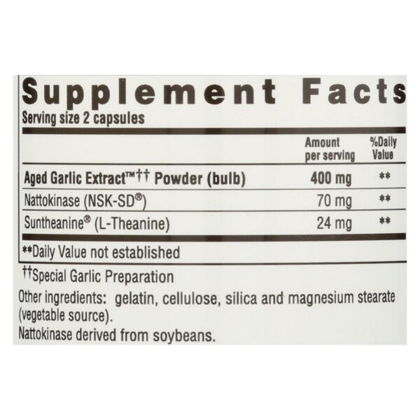 Kyolic - Aged Garlic Extract Blood Pressure Health Formula 109 - 80 Capsules - Image 2