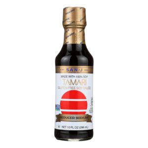 San - J Tamari Soy Sauce - Reduced Sodium - Case Of 6 - 10 Fl Oz.