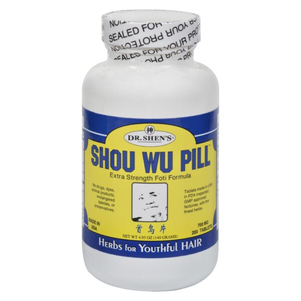 Dr. Shen's Shou Wu Youthful Hair Pill - 700 Mg - 200 Tablets - Image 3