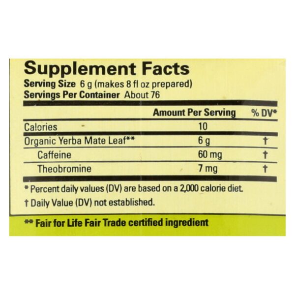 Ecoteas Organic Yerba Mate Unsmoked Green Energy Loose Tea - Case Of 6 - 1 Lb. - Image 2