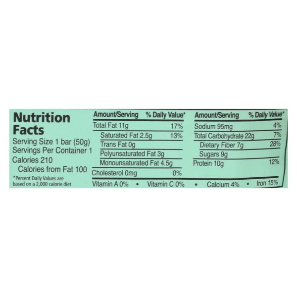 Zing Bars - Nutrition Bar - Dark Chocolate Sunflower Mint - Nut Free - 1.76 Oz Bars - Case Of 12 - Image 2
