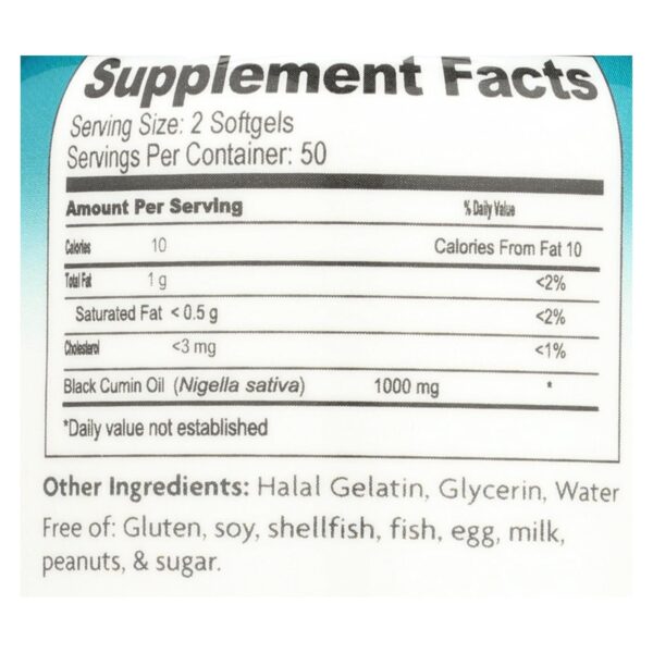 Health Logics Black Cumin Seed Oil - 100 Softgels - Image 2