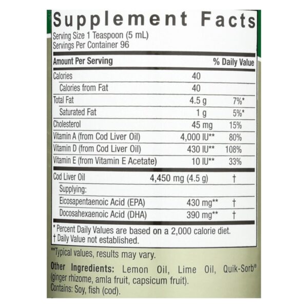 Nature's Answer - Liquid Norwegian Cod Liver Oil - 16 Fl Oz - Image 2