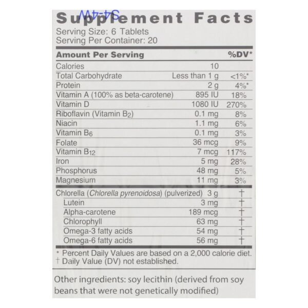 Sun Chlorella A Tablets - 500 Mg - 120 Tablets - Image 2