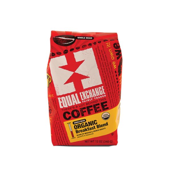 Equal Exchange Organic Whole Bean Coffee - Breakfast Blend - Case Of 6 - 12 Oz. - Image 2