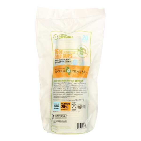 World Centric Compostable Clear - Case Of 12 - 16 Oz. - Image 2