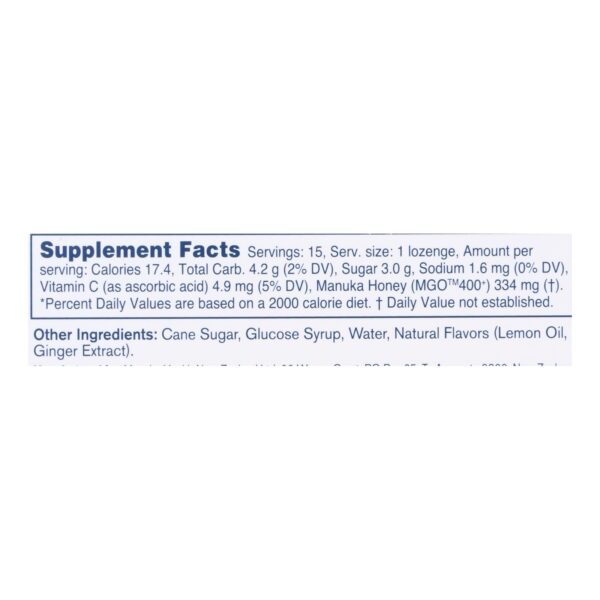 Manuka Health - Loz Honey Mgo 400+lem Ginger - 1 Each 1-15 Ct - Image 4