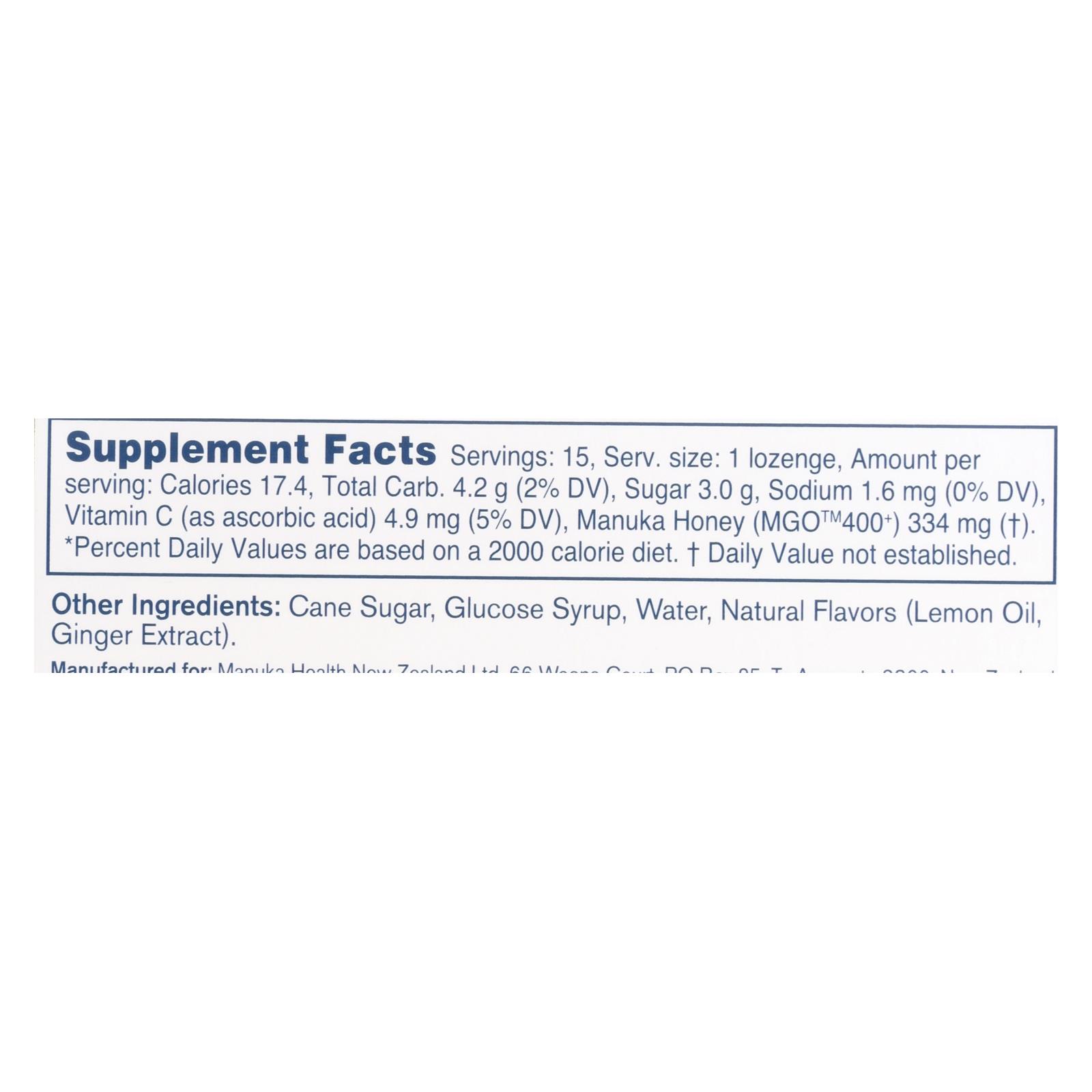 Manuka Health - Loz Honey Mgo 400+lem Ginger - 1 Each 1-15 Ct - Image 5