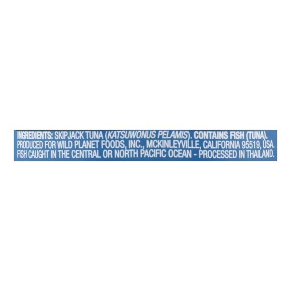Wild Planet Wild Skipjack Light Tuna - No Salt Added - Case Of 12 - 5 Oz. - Image 2