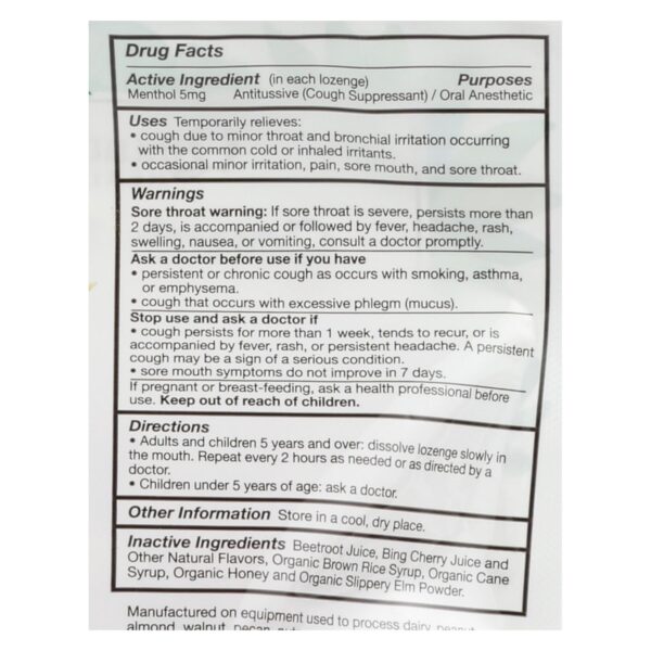 Quantum Research Organic Cough Relief Lozenges - Bing Cherry - 18 Count - Image 2