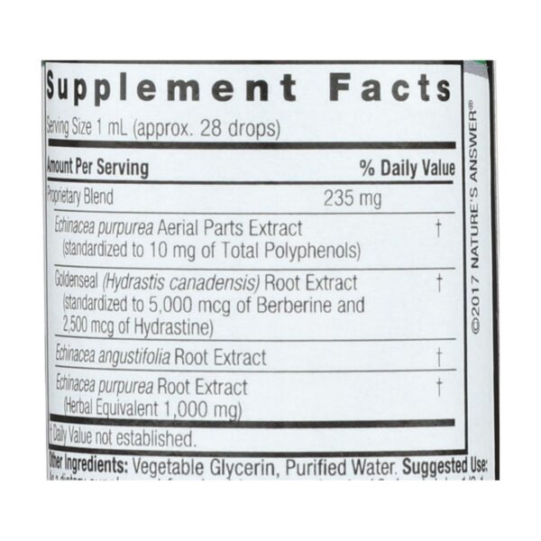 Nature's Answer - Echinacea-goldenseal - Alcohol Free - 1 Oz - Image 2