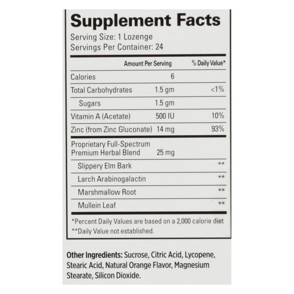 Quantum Therazinc Cold Season Plus Lozenges Orange - 14 Mg - 24 Lozenges - Image 2