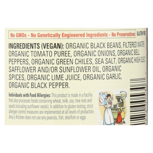 Amy's - Organic Medium Black Bean Chili - Case Of 12 - 14.7 Oz - Image 2