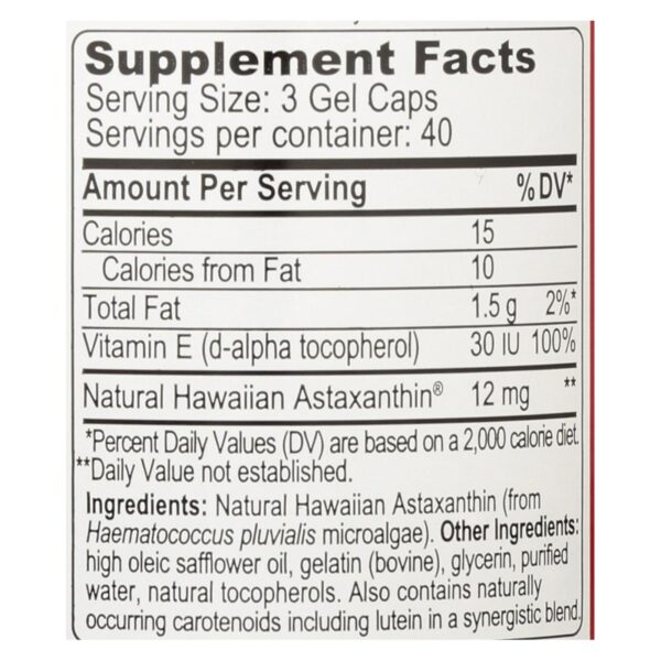 Bioastin 4mg Astaxanthin Microalgae  - 1 Each - 120 Cap - Image 2