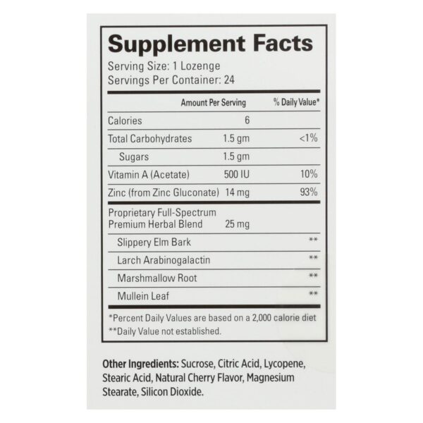Quantum Research Cold Season Plus Zinc - Cherry - 24 Lozenges - Image 2