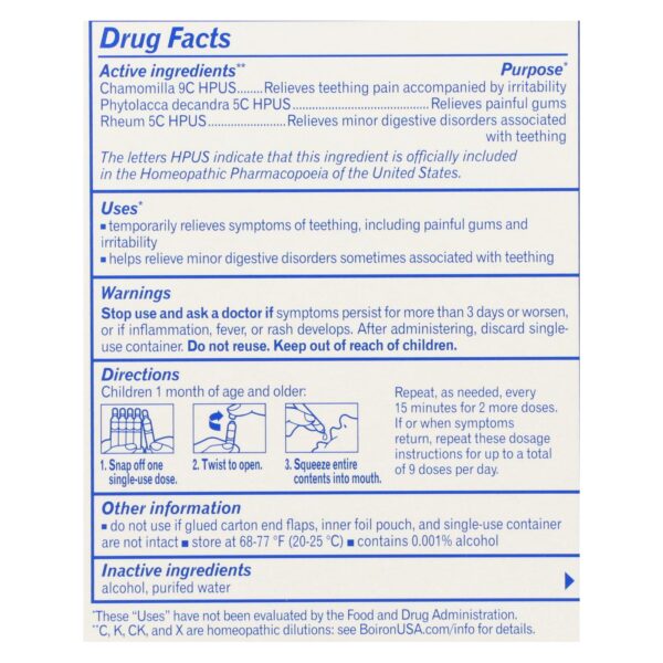 Boiron - Tethng Rlf Camlia 15 Dose - 1 Each - 15 Dose - Image 2