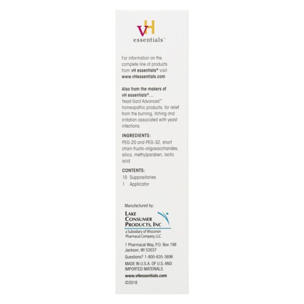 Vh Essentials - Vaginal Suppositories Pre - 1 Each - 15 Ct - Image 2