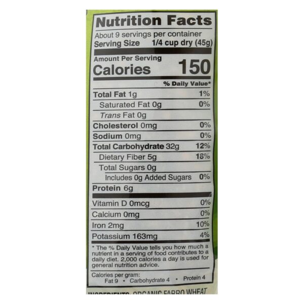 Nature's Earthly Choice Pearled Farro - Italian - Case Of 6 - 14 Oz. - Image 2