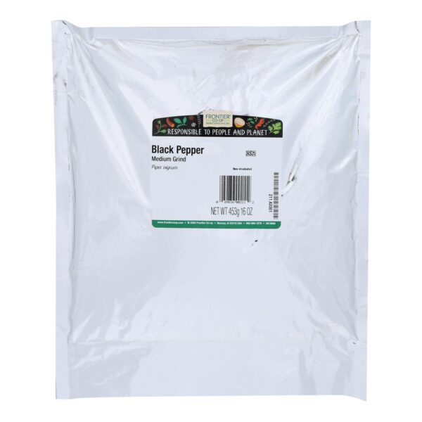 Frontier Herb Pepper Black Medium Grind Dustless 30 Mesh - Single Bulk Item - 1lb - Image 2
