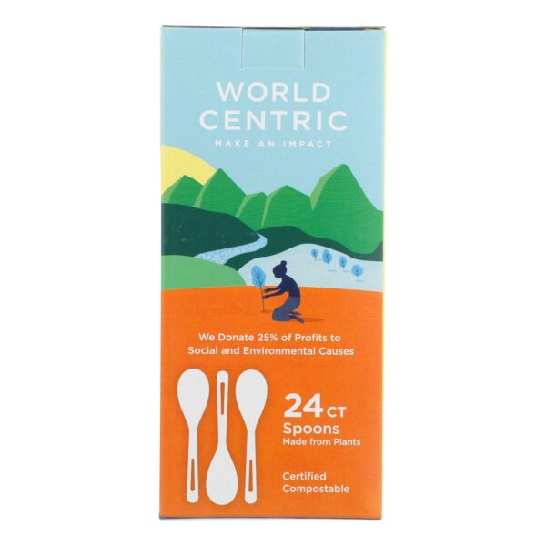 World Centric Cornstarch Compostable Spoon - Case Of 12 - 24 Count - Image 2